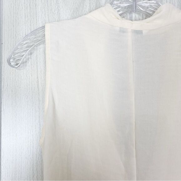 Cabi | Cream Crossover Wrap Style Blouse Size Small - Picture 6 of 11